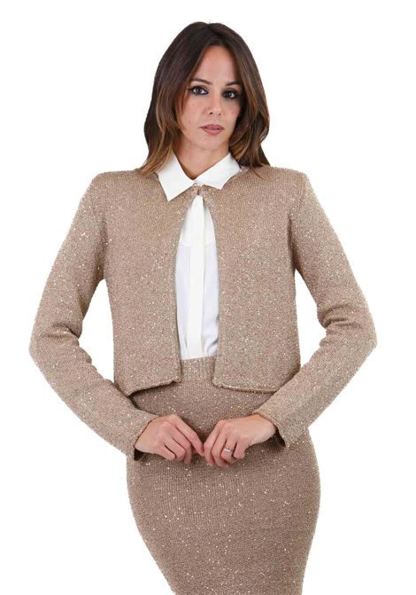 Cardigan color oro con bottoncino SIMONA CORSELLINI | Blazer | CPGIO03-01-C03300250118